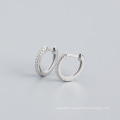 2021 NEW 925 Sterling Silver Fashion INS CZ diamond Round Shape CZ rhinestone gold plated small hoop earrings for women